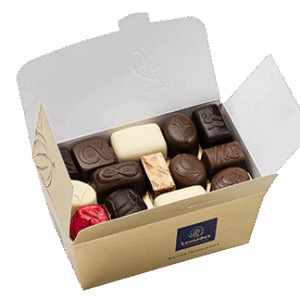Ballotin de chocolats assortis Leonidas - assortiment de pralines belges au chocolat noir, lait et blanc